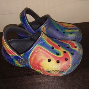 Crocs Classic Solarized Clog Youth Size C10‎ Navy Blue Multicolor Sz 10